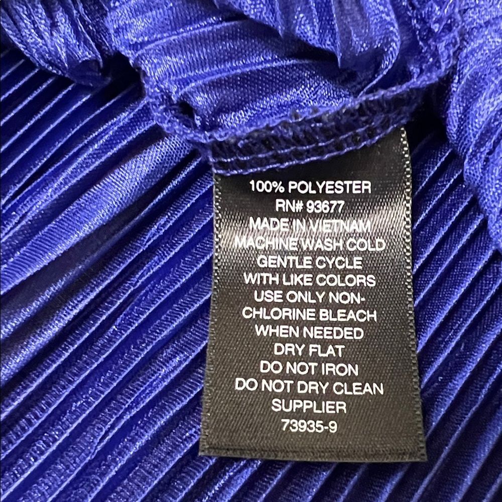 WORTHINGTON Vibrant Blue Pleated Halter Top | Size M | Retail $68 - Picture 8 of 8